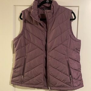 Purple Quilted High Collar Vest